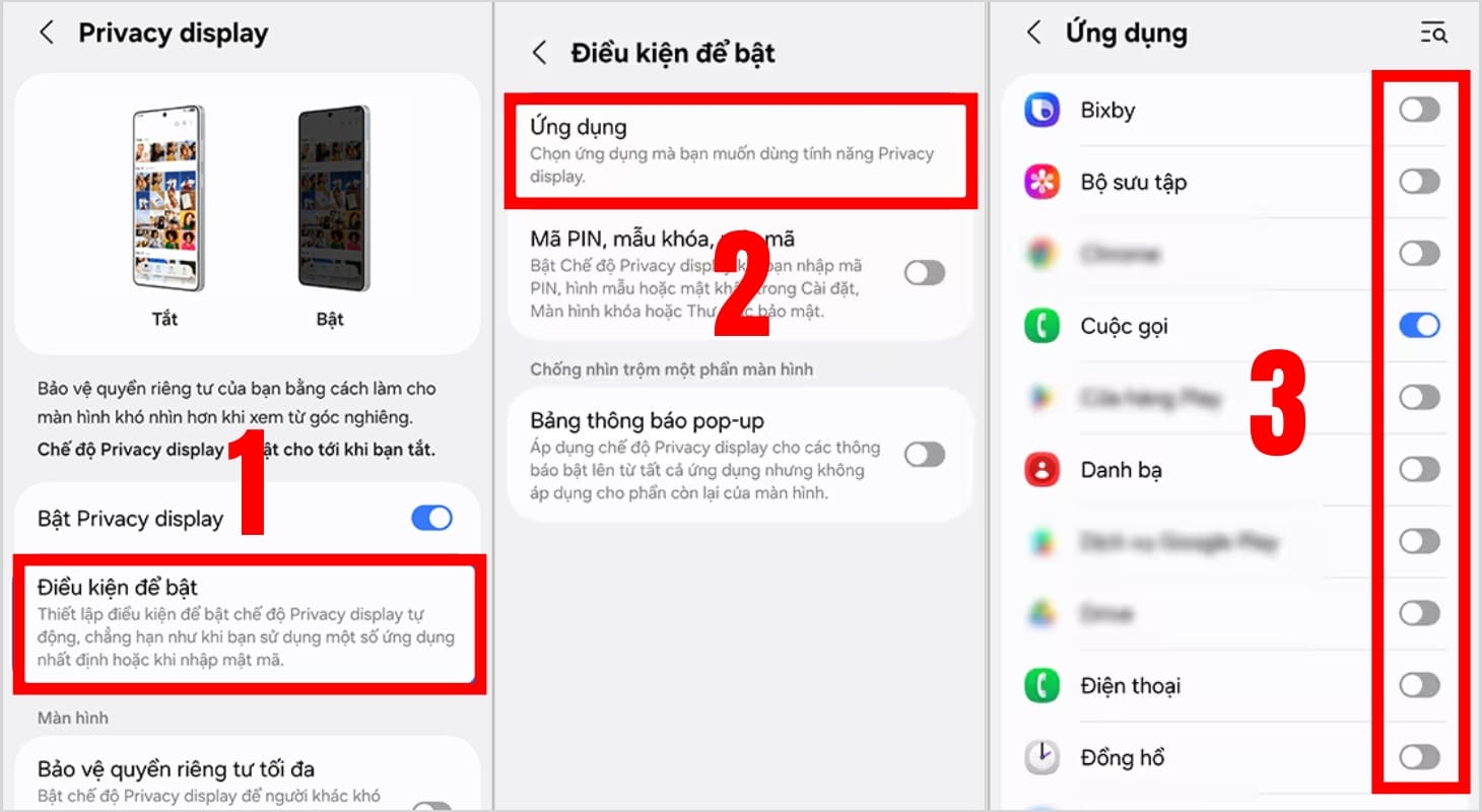 Cách đặt điều kiện để Privacy Display tự động bật cho từng ứng dụng Cách đặt điều kiện để Privacy Display tự động bật cho từng ứng dụng