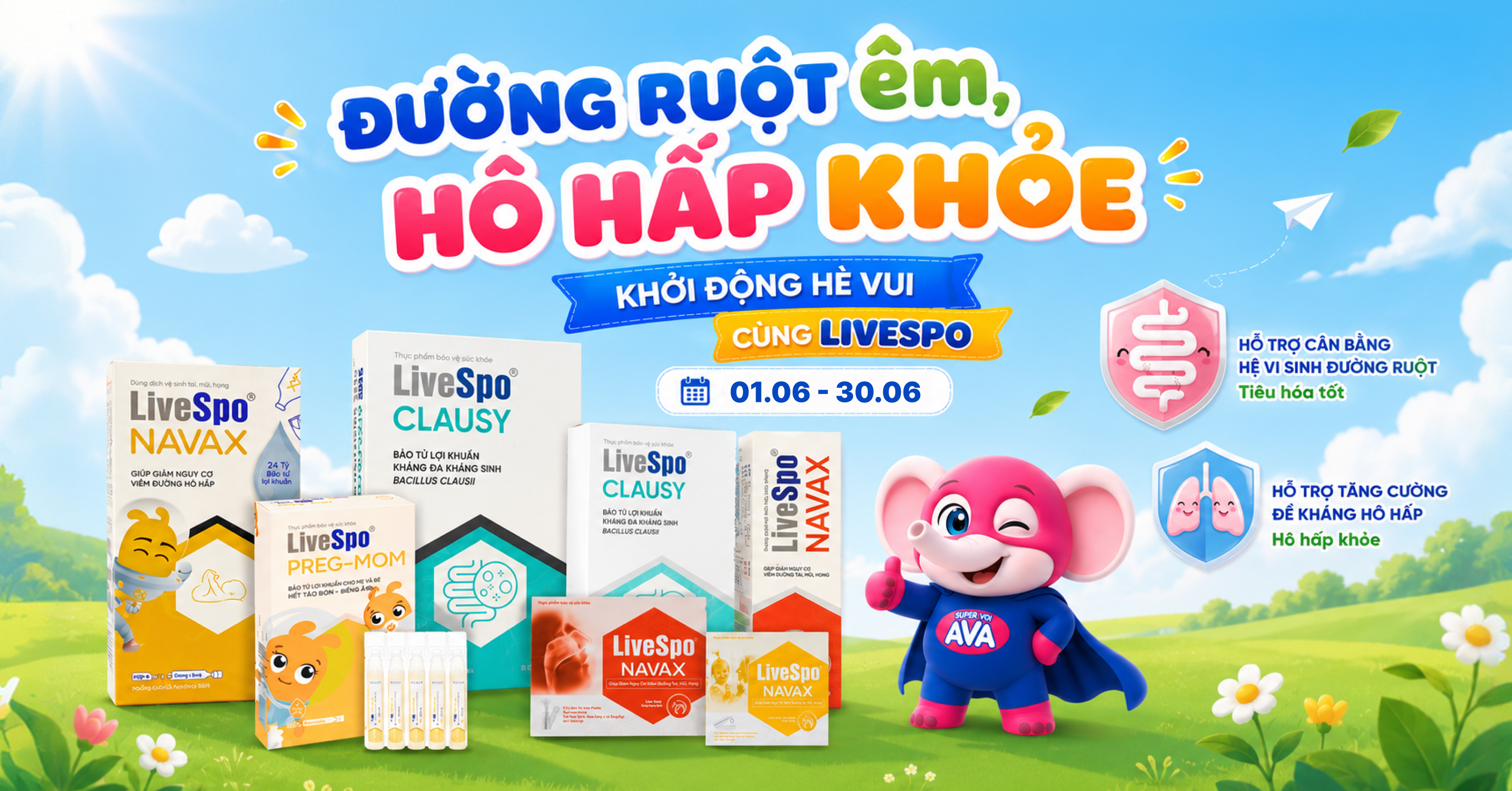Đường ruột êm, hô hấp khỏe - Khởi động hè vui cùng LiveSpo Đường ruột êm, hô hấp khỏe - Khởi động hè vui cùng LiveSpo