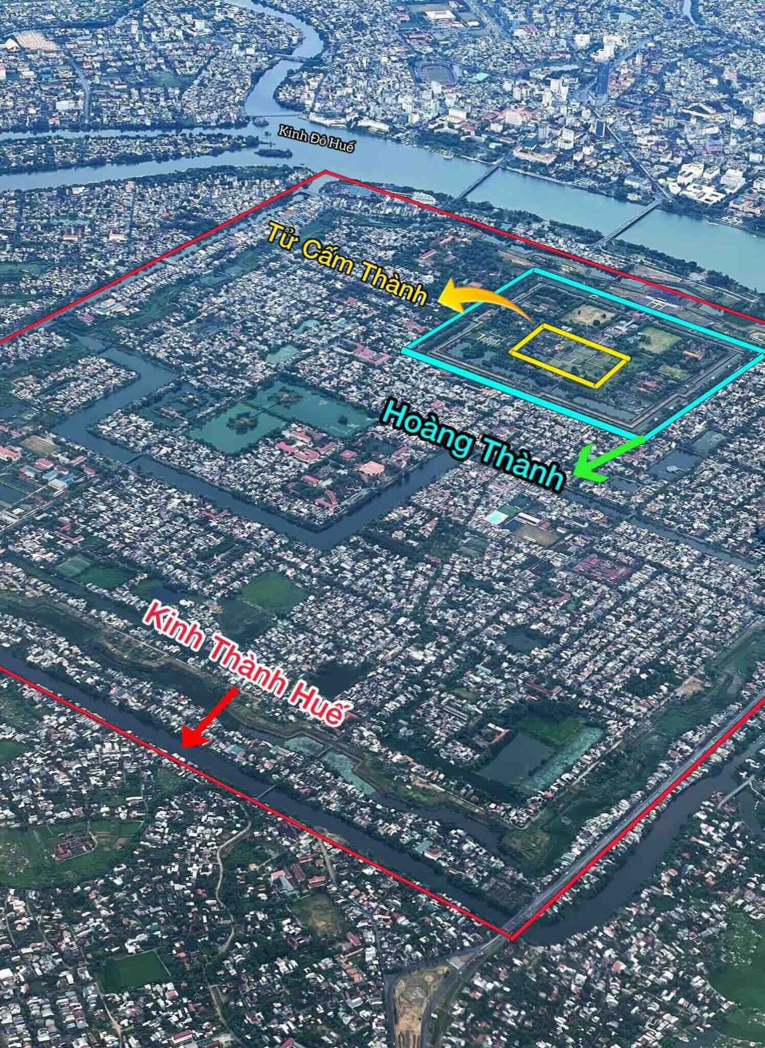 Kinh th&agrave;n Huế nh&igrave;n từ tr&ecirc;n cao