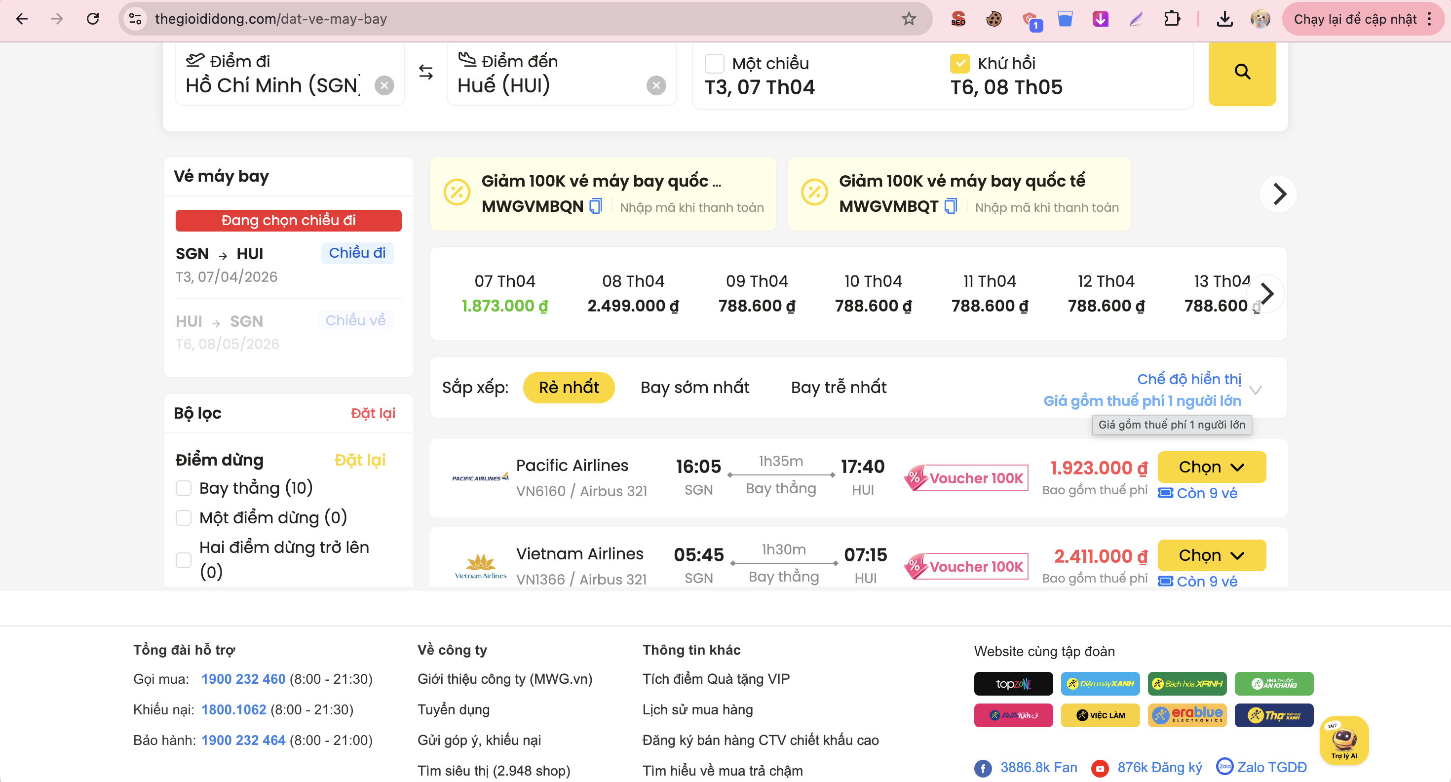 Tham khảo v&eacute; m&aacute;y bay đi Huế