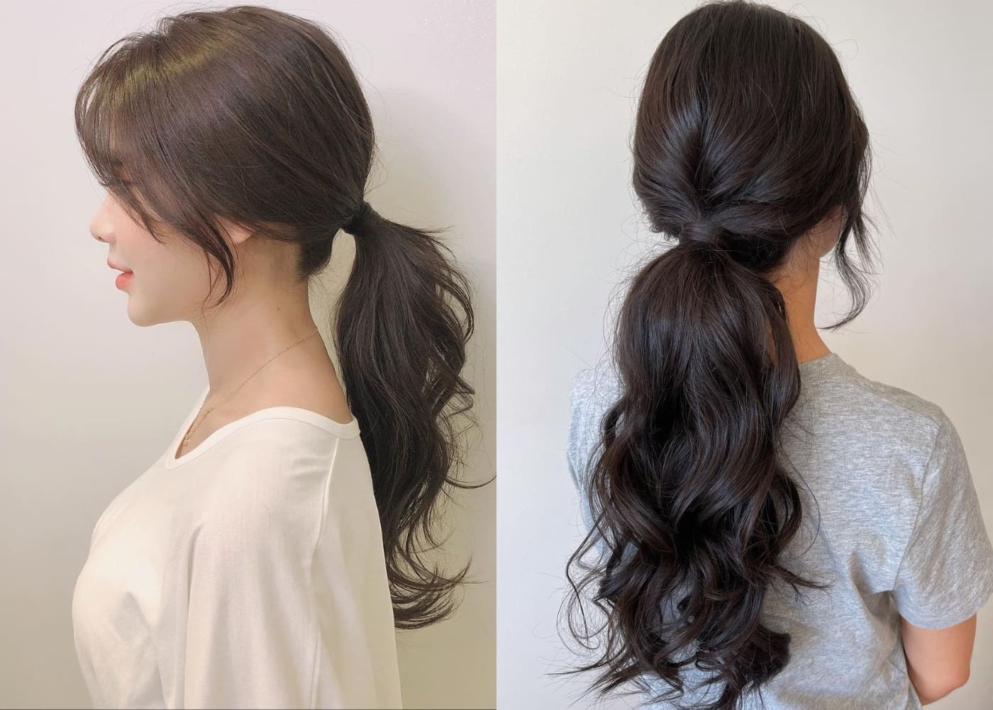 Kiểu tóc buộc đuôi ngựa thấp tinh tế