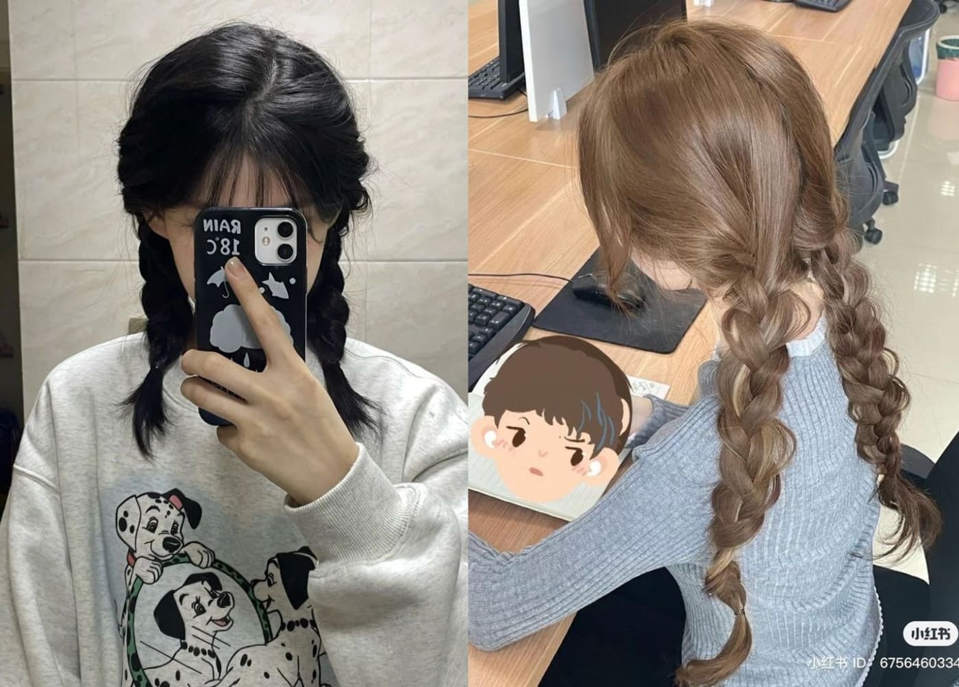 Kiểu tóc thắt bím hai bên cách điệu năng động