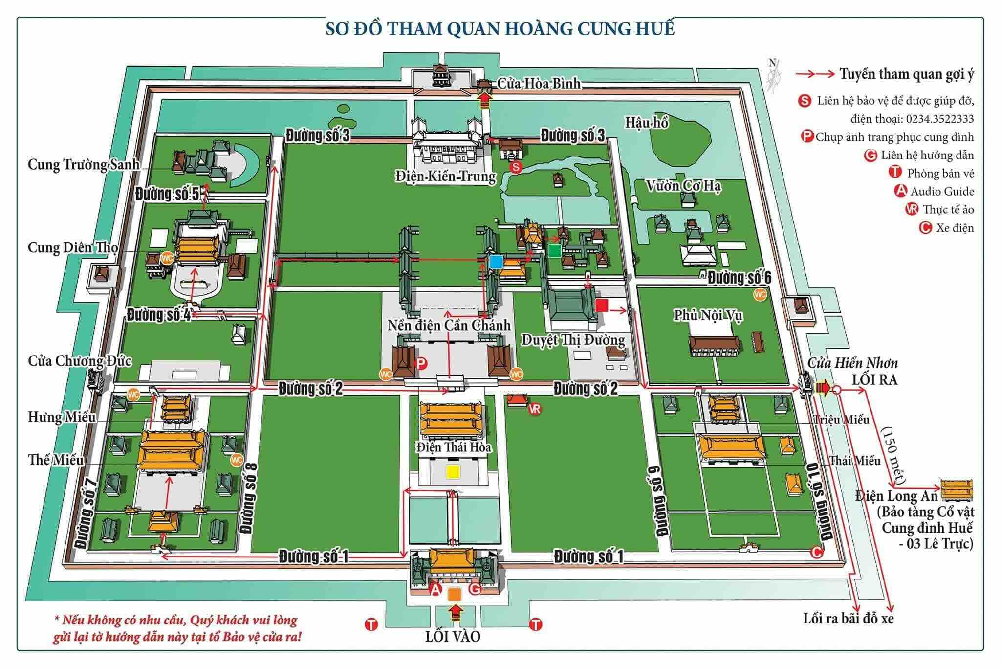 Sơ đồ tham quan Đại Nội Huế