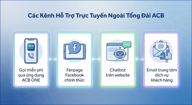 Ngoài việc gọi điện thoại, người dùng có thể kết nối với ngân hàng qua nhiều kênh liên hệ khác