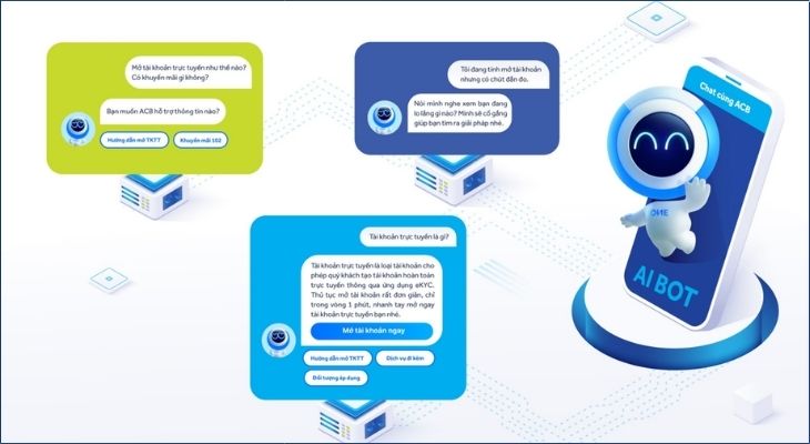 Nếu không thể kết nối qua điện thoại, bạn có thể dùng Chatbot trên ứng dụng ACB ONE
