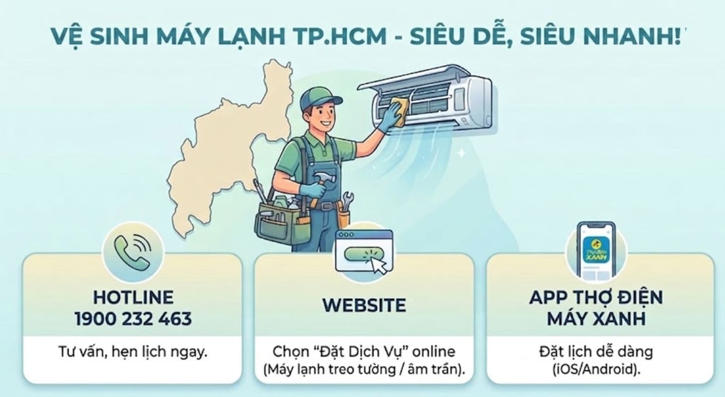 Cách đặt lịch vệ sinh máy lạnh TPHCM dễ dàng
