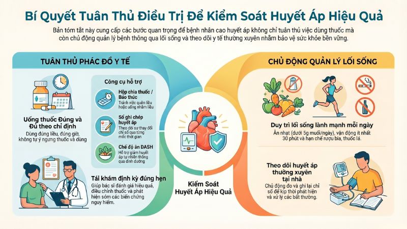 Tu&acirc;n thủ điều trị để kiểm so&aacute;t huyết &aacute;p hiệu quả