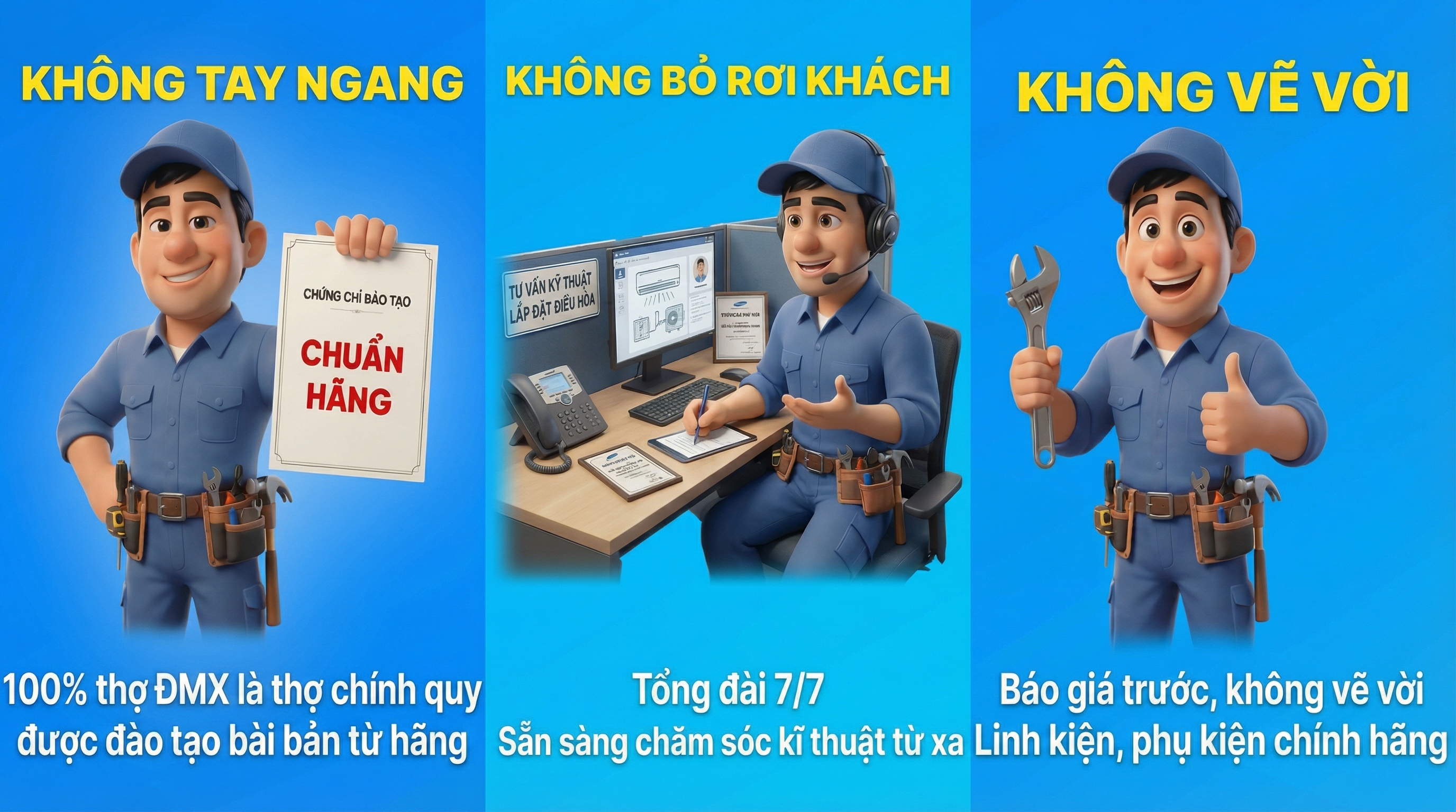L&yacute; do n&ecirc;n chọn Thợ ĐMX vệ sinh m&aacute;y lạnh quận 7