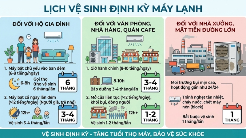 Bao l&acirc;u th&igrave; n&ecirc;n gọi thợ vệ sinh định kỳ m&aacute;y lạnh?