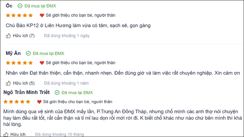 Kh&aacute;ch h&agrave;ng h&agrave;i l&ograve;ng sau khi sử dụng dịch vụ vệ sinh m&aacute;y lạnh