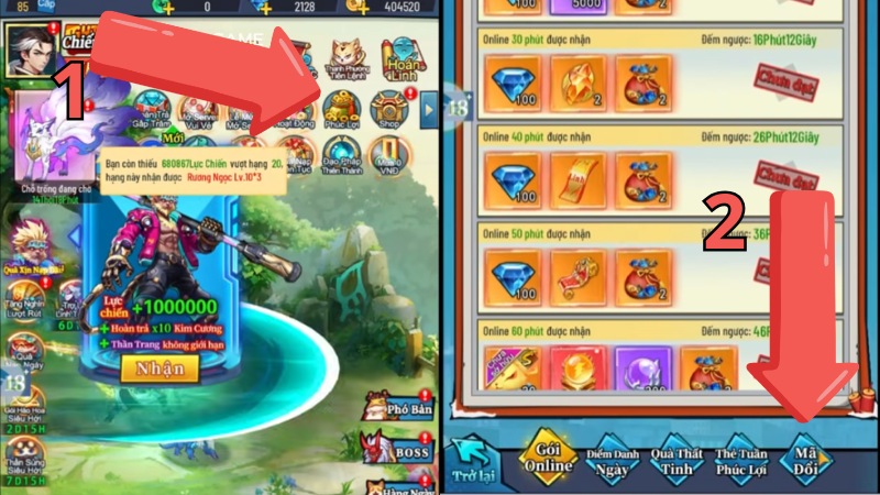 Nhấn vào mục Phú lợi phía bên trên màn hình