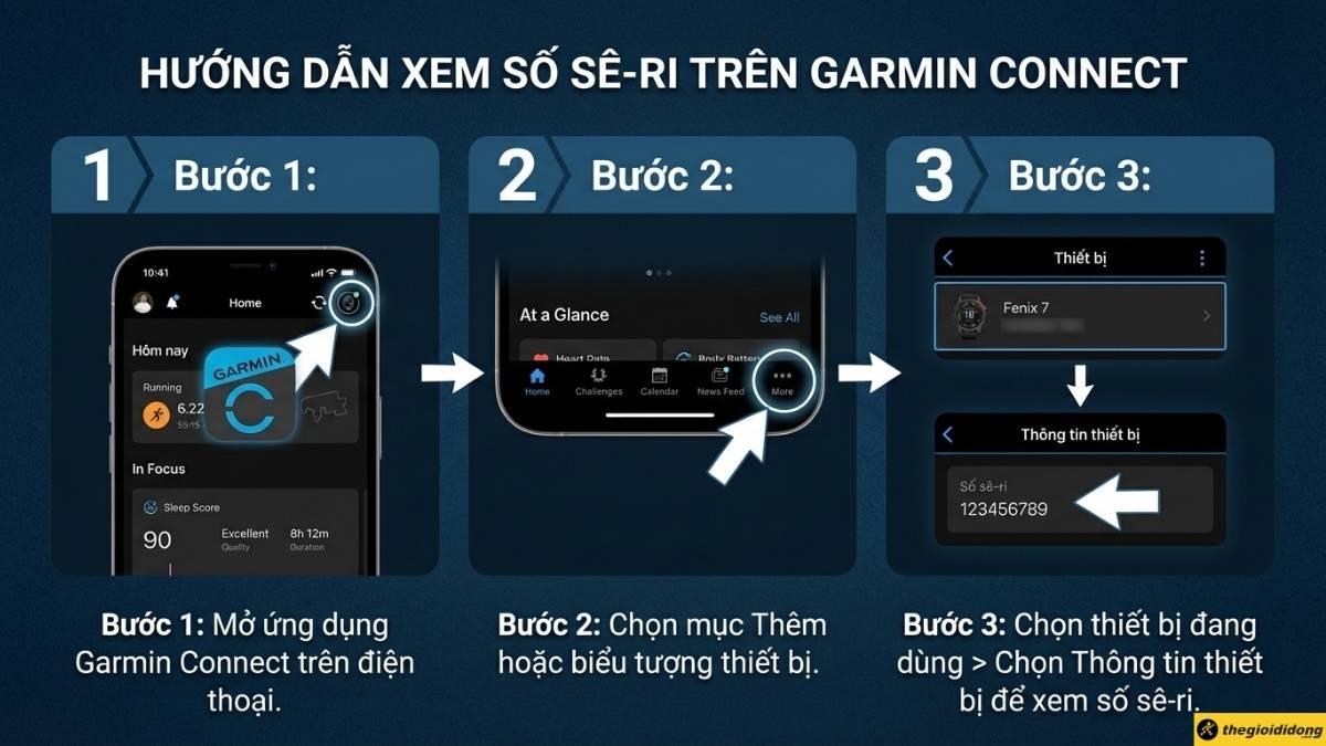 Check bảo h&agrave;nh Garmin qua ứng dụng Garmin Connect