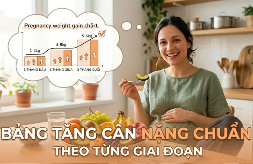 Bảng tăng cân nặng chuẩn của mẹ bầu theo từng giai đoạn thai kỳ