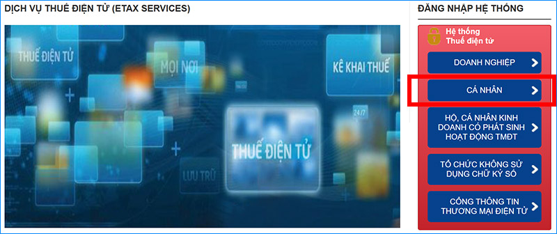 Truy cập trang web và chọn mục Cá nhân