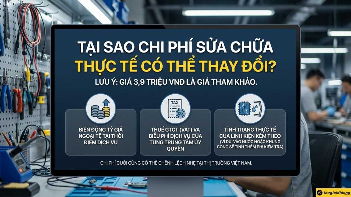 Chi ph&iacute; sửa chữa thực tế c&oacute; thể thay đổi