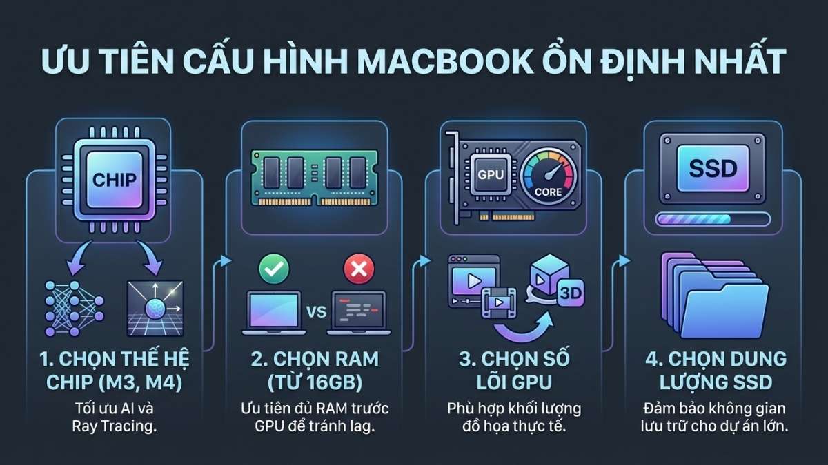 Thứ tự ưu ti&ecirc;n khi lựa chọn cấu h&igrave;nh MacBook