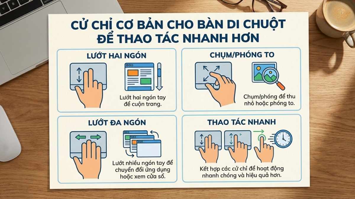 C&aacute;c cử chỉ Trackpad cơ bản