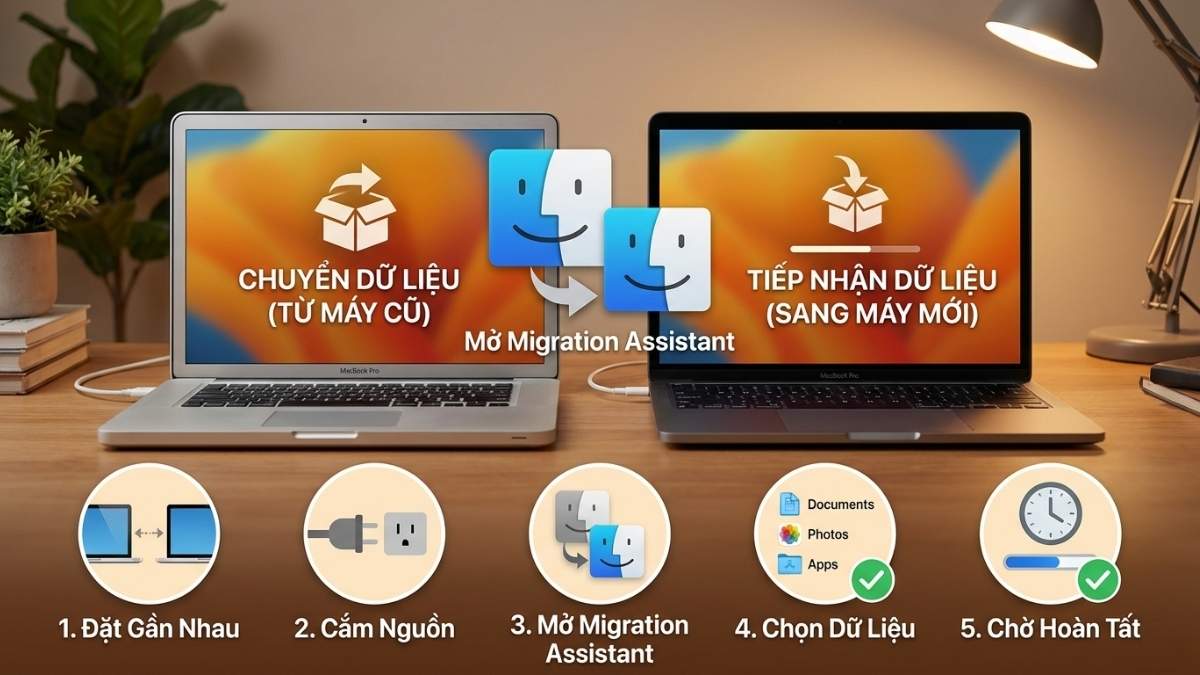 Chuyển dữ liệu từ Mac cũ bằng Migration Assistant