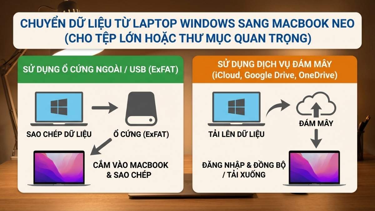 Chuyển dữ liệu từ laptop Windows sang MacBook Neo