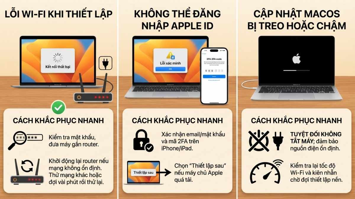 Lỗi thường gặp khi thiết lập MacBook