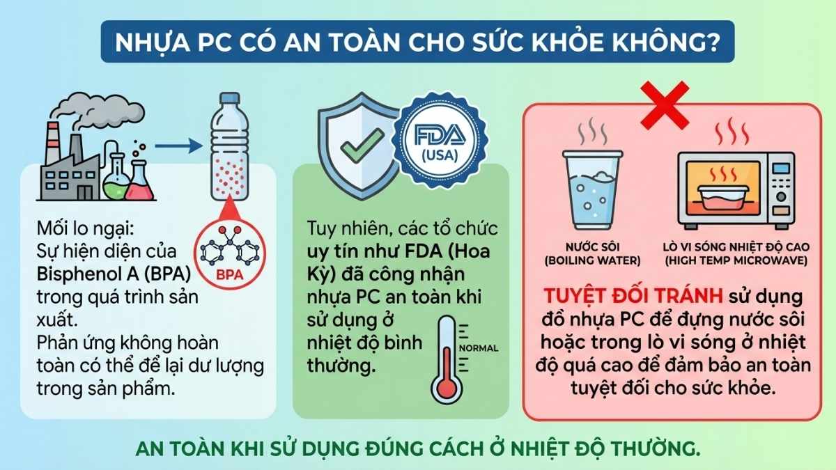 Nhựa PC an to&agrave;n khi sử dụng ở điều kiện nhiệt độ b&igrave;nh thường