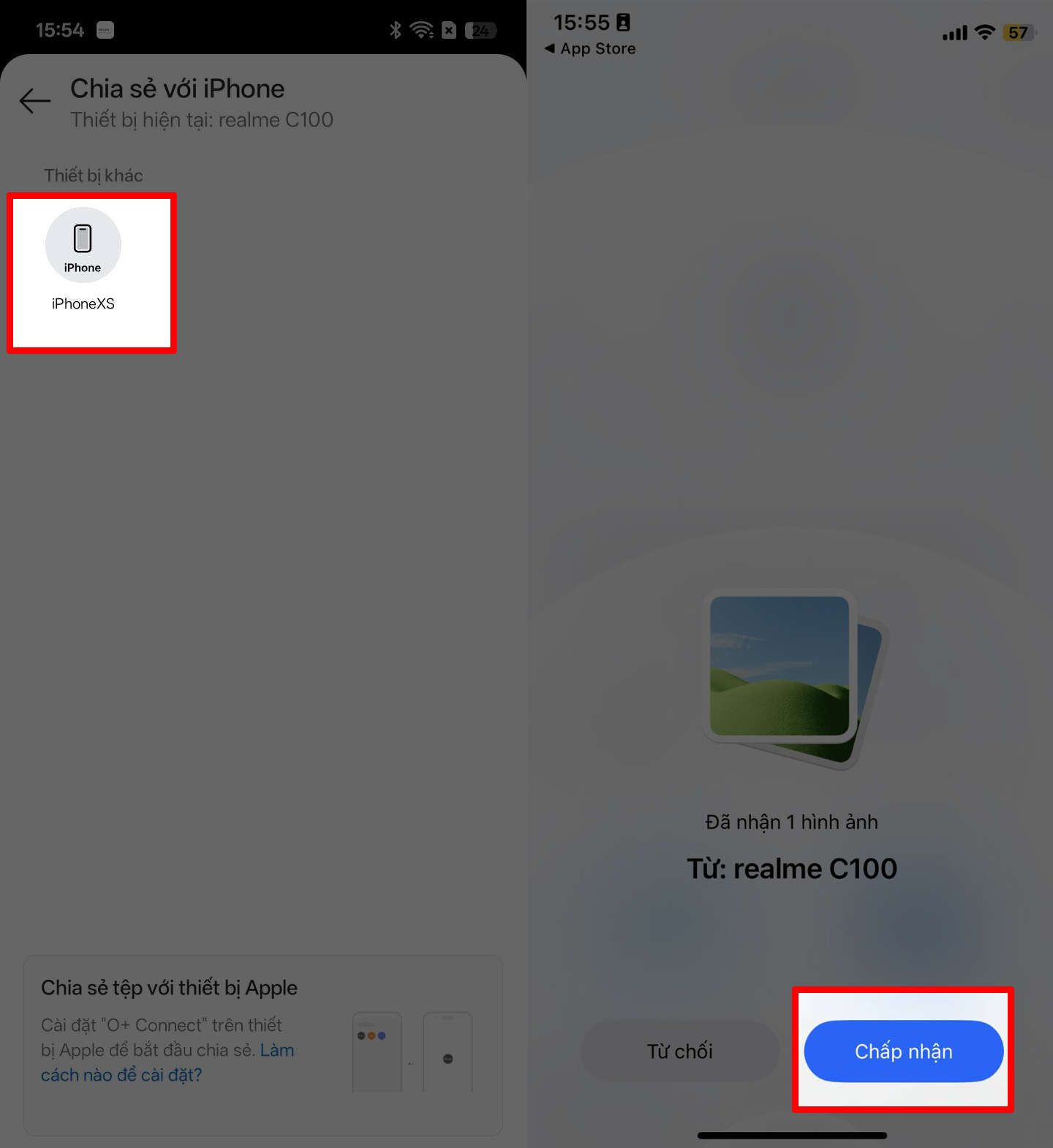 Cách chia sẻ file từ realme qua iPhone 