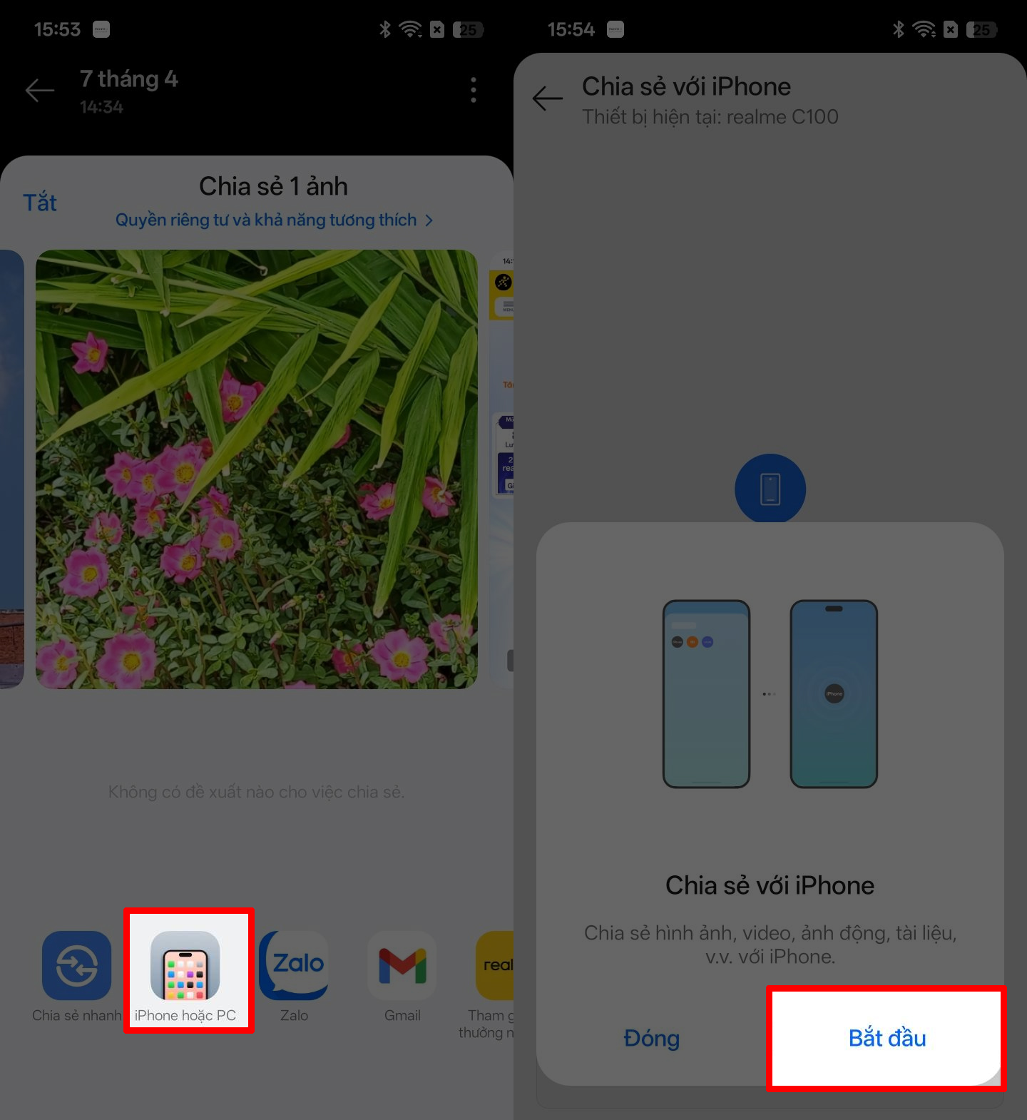 Cách chia sẻ file từ realme qua iPhone 