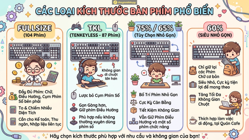 Chọn bàn phím cơ dựa trên bố cục các phím Chọn bàn phím cơ dựa trên bố cục các phím