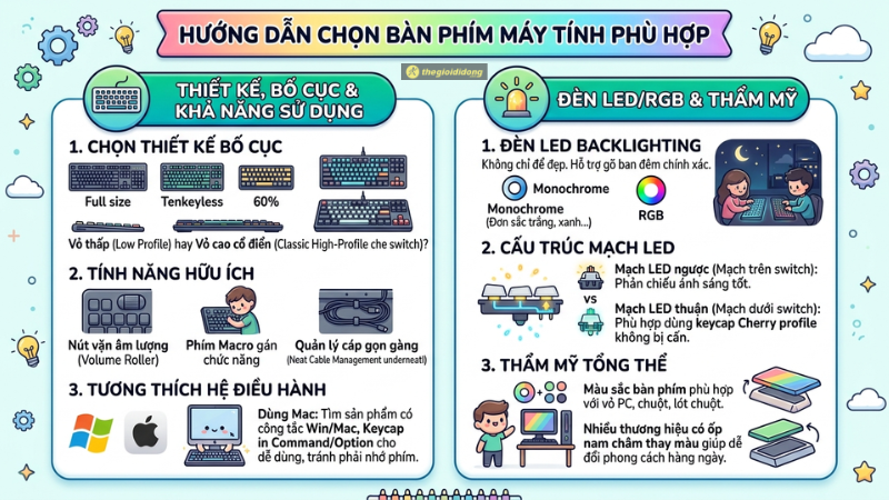 Chọn bàn phím cơ dưa tren công năng Chọn bàn phím cơ dưa tren công năng