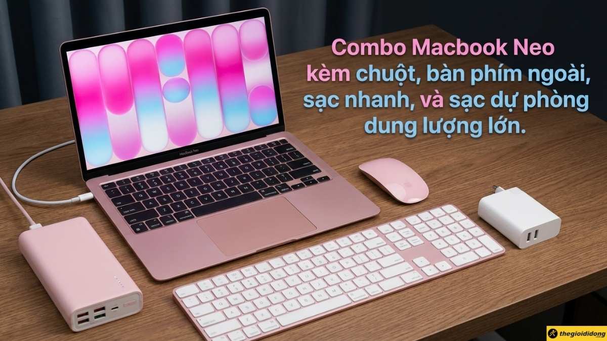 Combo MacBook Neo v&agrave; c&aacute;c phụ kiện