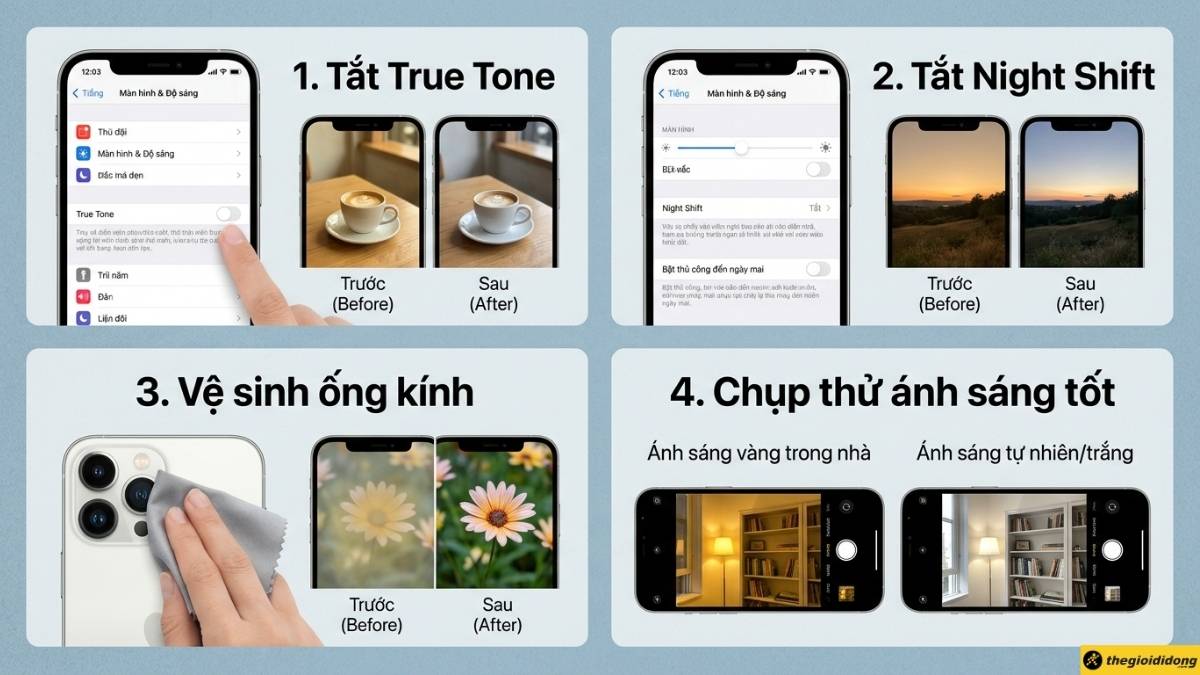C&aacute;c bước chỉnh camera iPhone hết &aacute;m v&agrave;ng