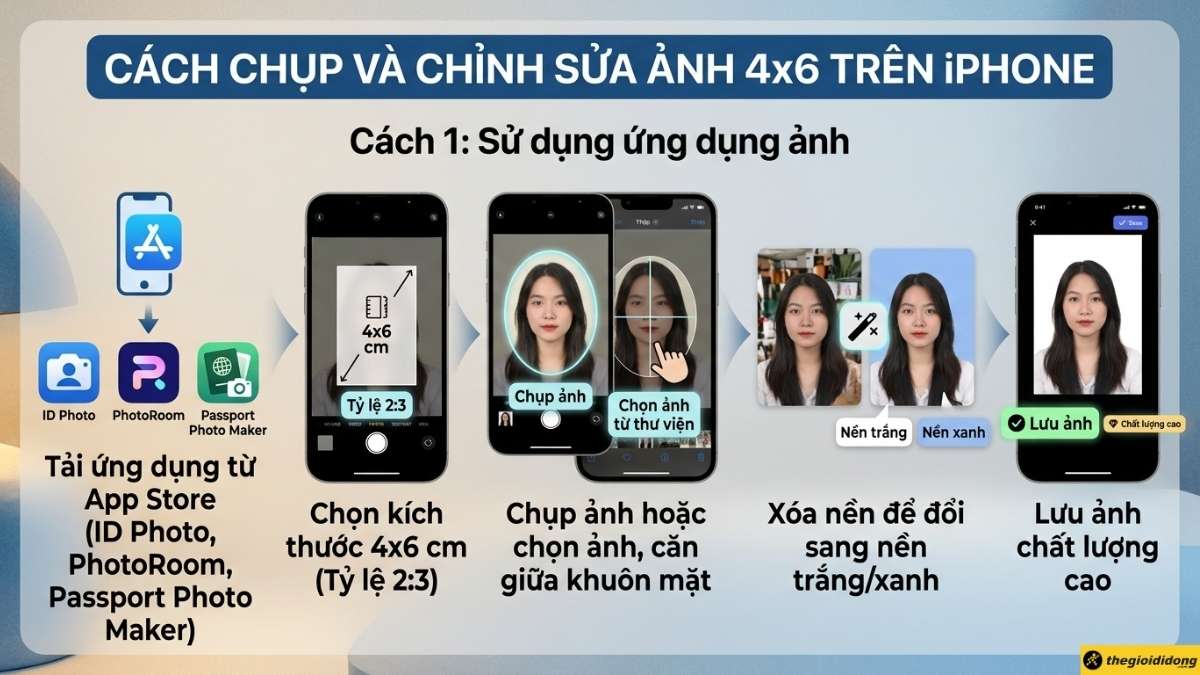 C&aacute;ch 1: Sử dụng App Ảnh thẻ 