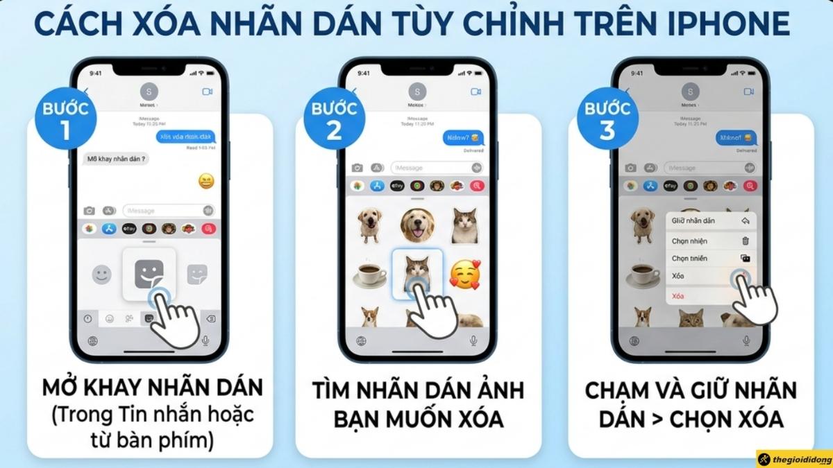 C&aacute;ch x&oacute;a sticker tự tạo từ ảnh