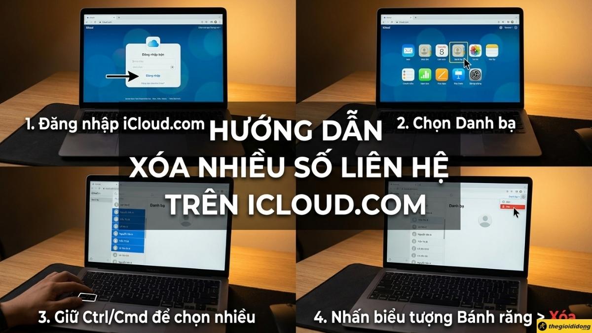 X&oacute;a nhiều li&ecirc;n hệ c&ugrave;ng l&uacute;c tr&ecirc;n laptop