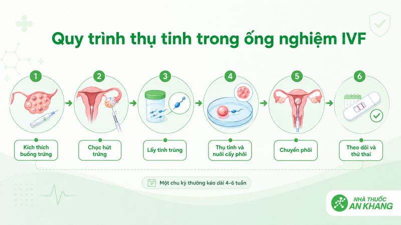 Các bước thực hiện thụ tinh trong ống nghiệm IVF Các bước thực hiện thụ tinh trong ống nghiệm IVF