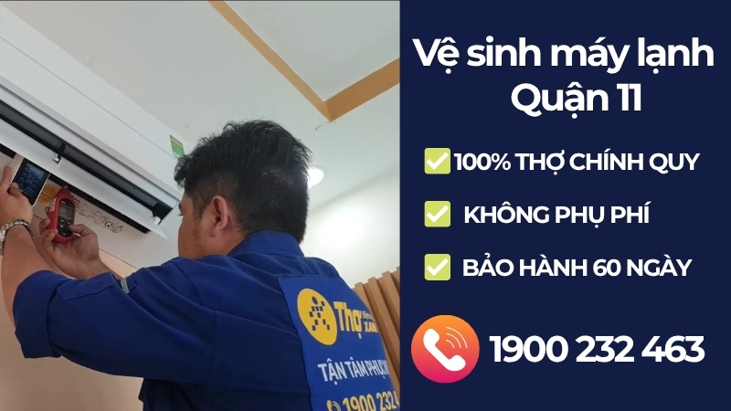 Thợ Điện m&aacute;y XANH cung cấp dịch vụ vệ sinh m&aacute;y lạnh Quận 11 chuẩn h&atilde;ng