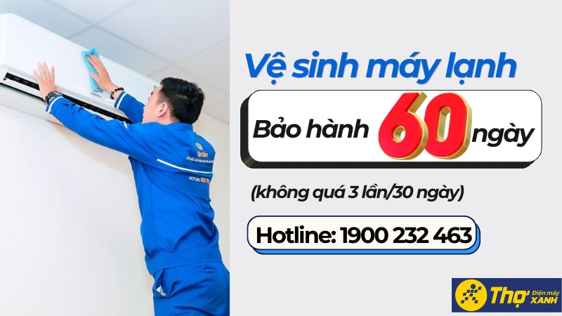 Bảo h&agrave;nh 60 ng&agrave;y sau khi vệ sinh m&aacute;y lạnh Quận 11