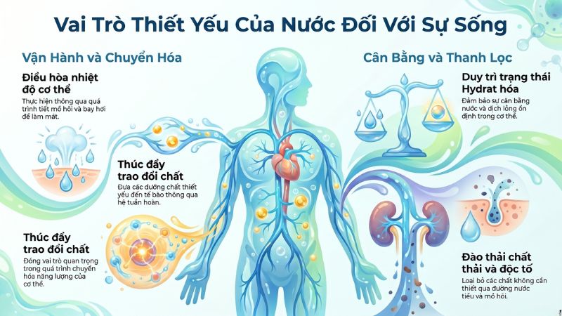 Vai tr&ograve; thiết yếu của nước đối với sự sống