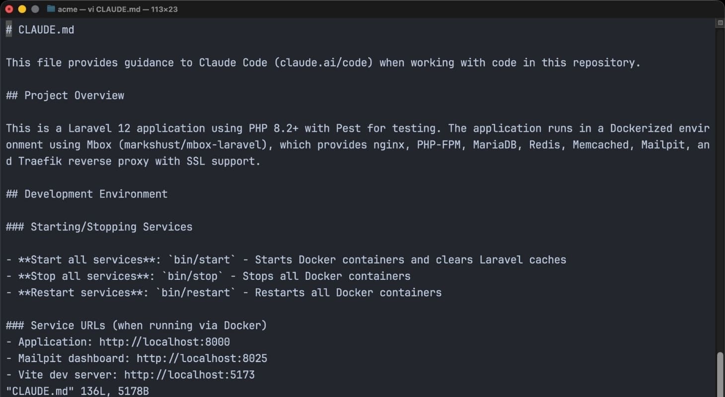 Ví dụ một đoạn File CLAUDE.md