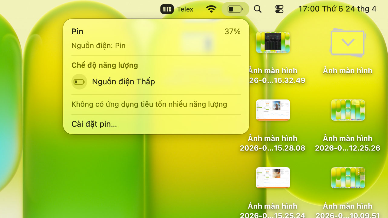 Kết thúc test pin