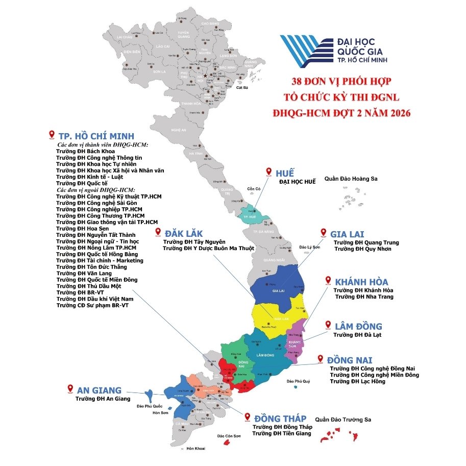 Trong đợt thi thứ 2, kỳ thi được mở rộng quy mô tổ chức tại 36 đơn vị khảo thí