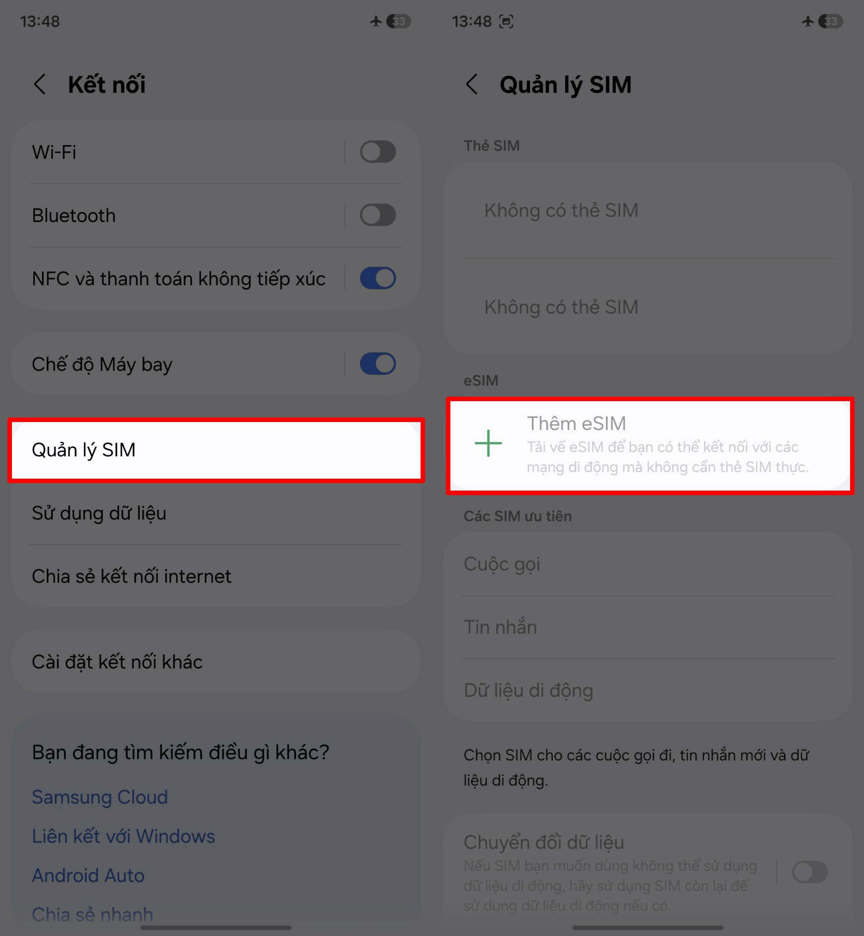 Cách thêm eSIM trên Galaxy A57 Cách thêm eSIM trên Galaxy A57