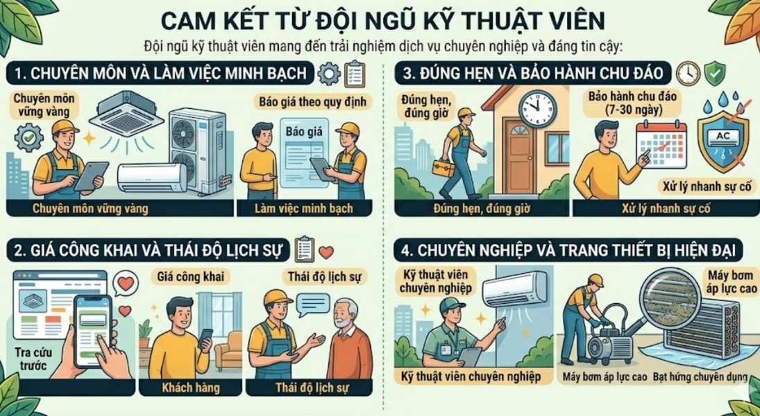 Cam kết từ đội ngũ kỹ thuật viên Thợ Điện máy XANH