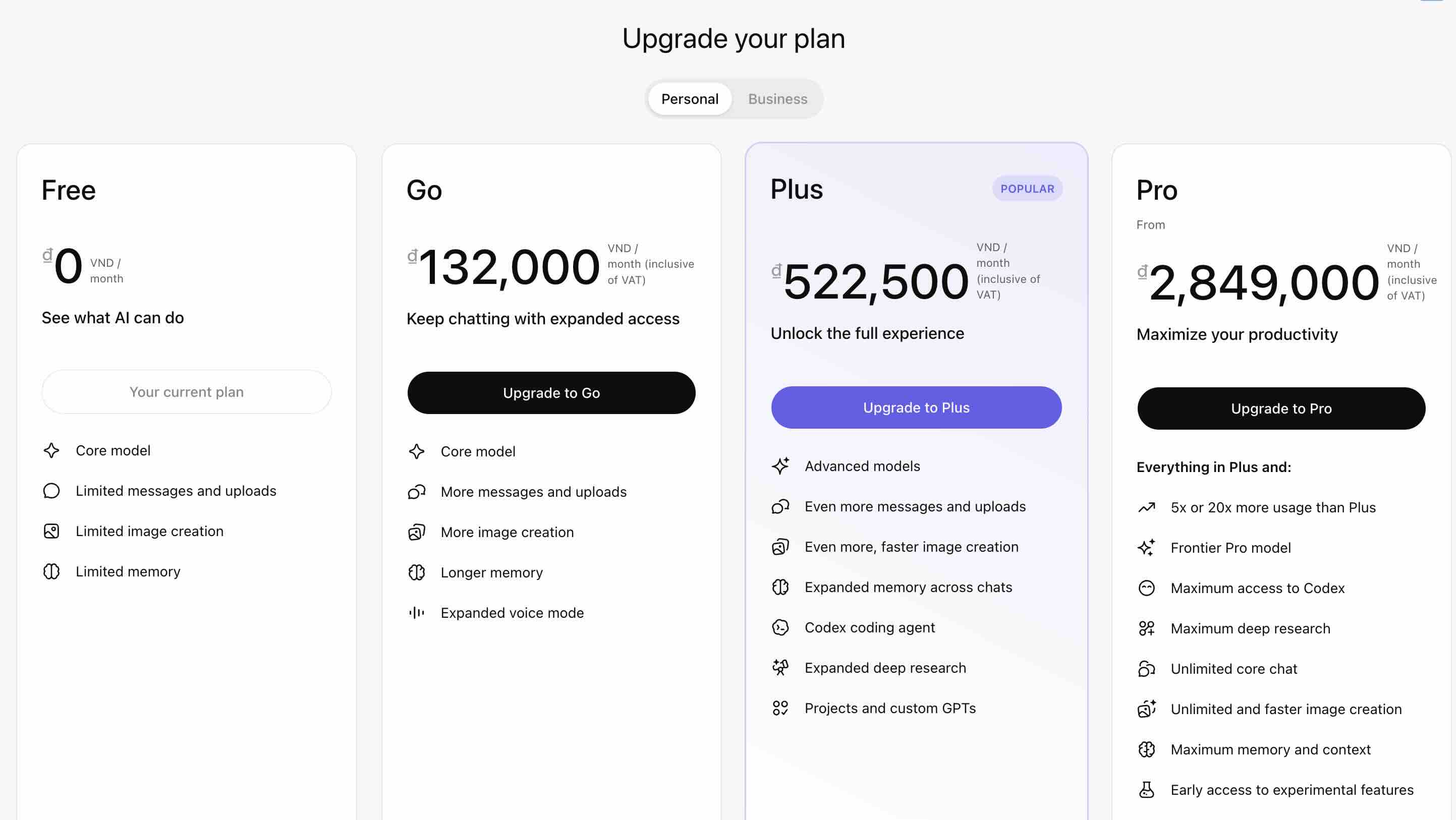 Tham khảo bảng gi&aacute; Chat GPT