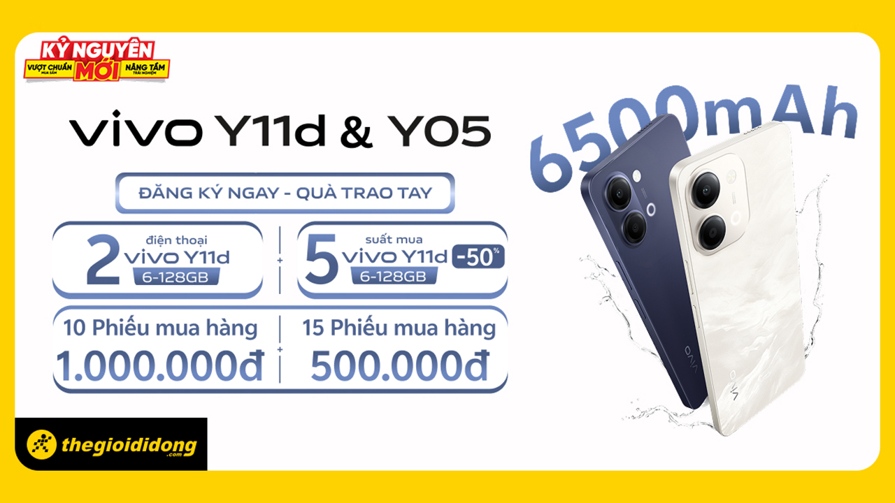 Tham gia minigame đăng ký nhận thông tin, cơ hội trúng vivo Y11D miễn phí, ngoài ra còn 5 suất mua giảm 50%