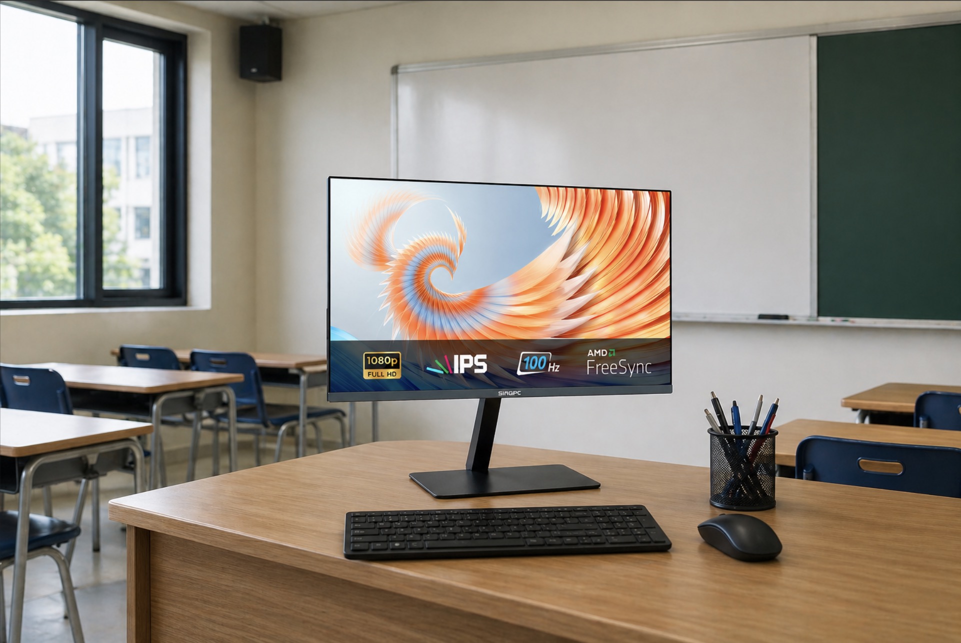 Màn hình SingPC Q25F100-IPS giá siêu rẻ, tần số quét 100 Hz