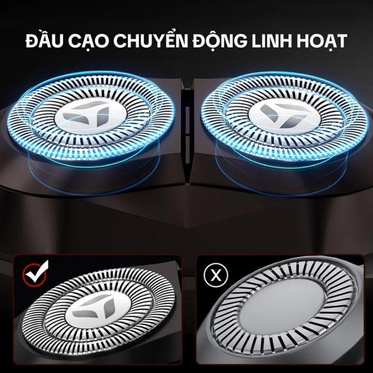 Đầu cạo 3D giúp cạo sạch sẽ theo đường nét khuôn mặt