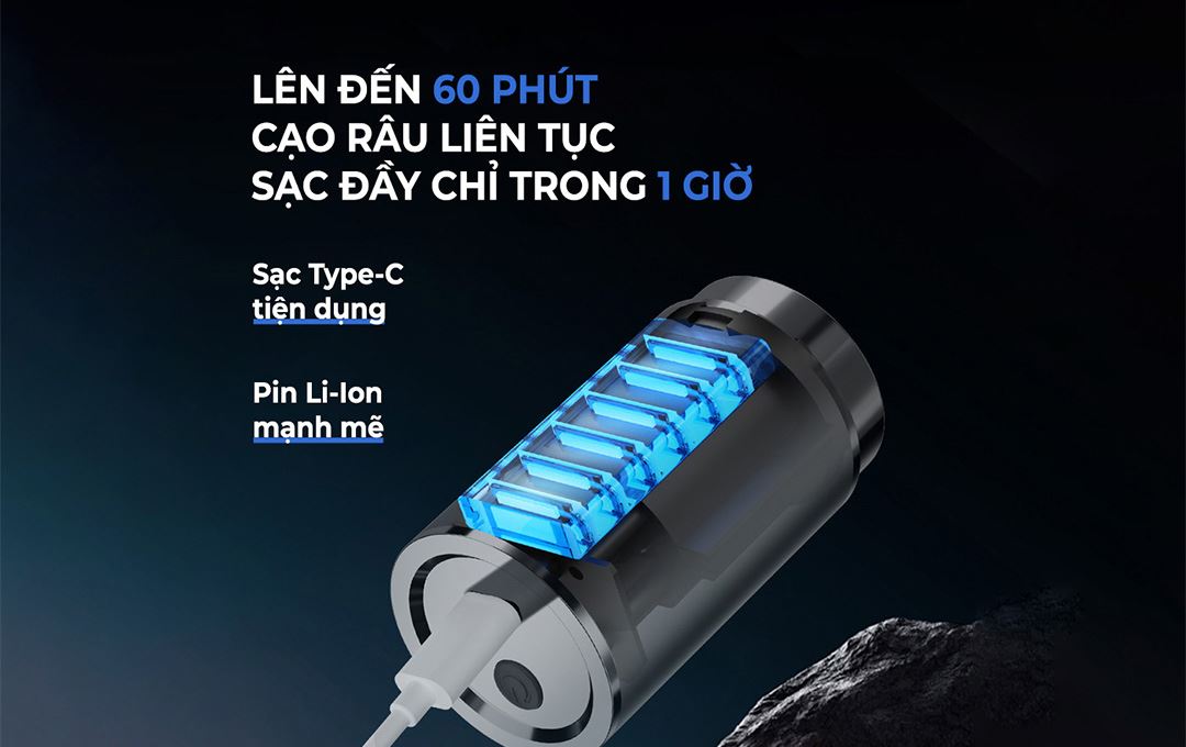 Máy cạo râu khô và ướt Enchen Z3 sạc nhanh, dùng lâu