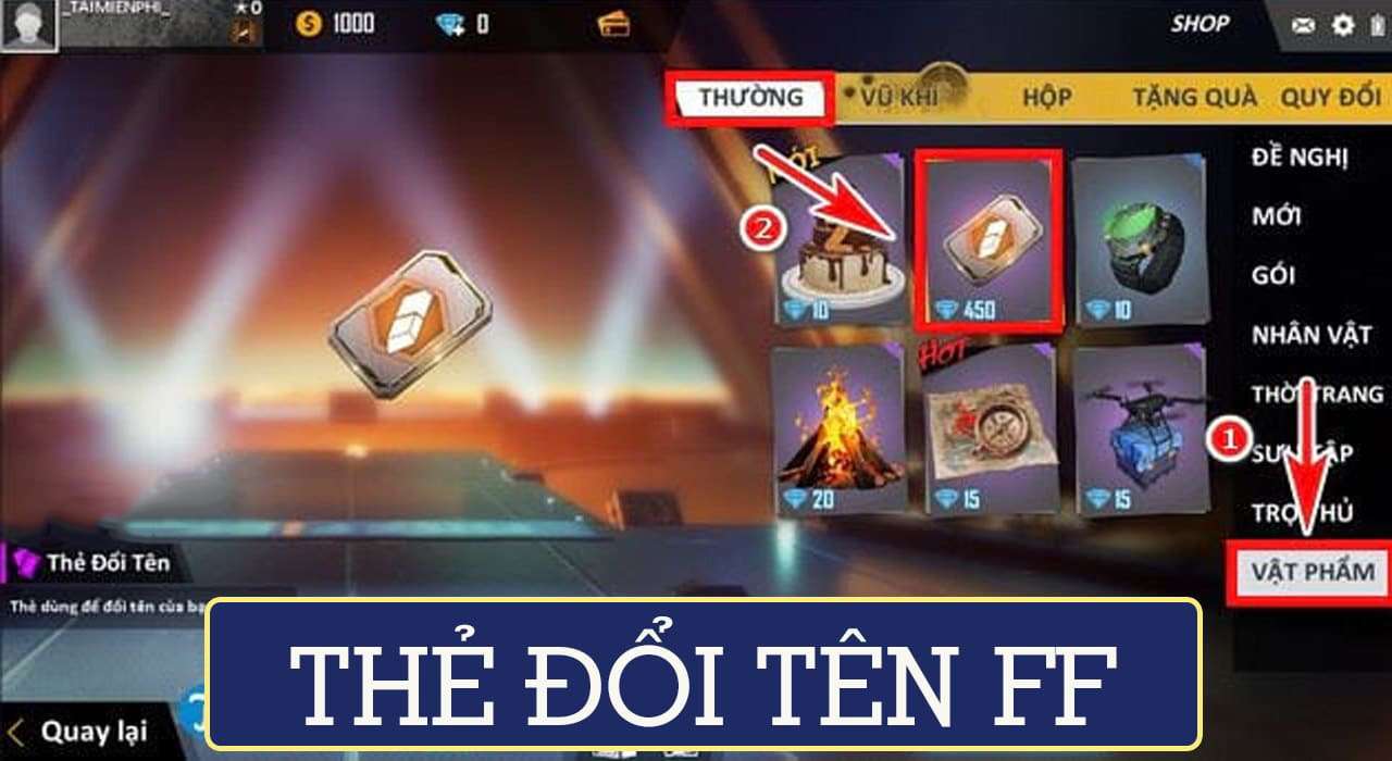 Dùng Thẻ Đổi Tên miễn phí: tích đủ 10.000 điểm, đổi tên nhanh chóng