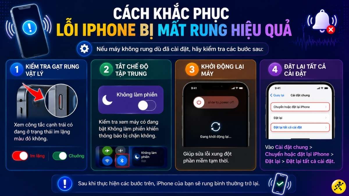 C&aacute;ch khắc phục lỗi iPhone bị mất rung